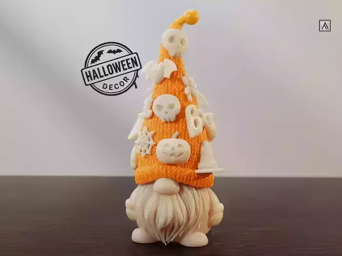  Halloween Gnome STL Modern 3D Print File for Home Decor  3D print model