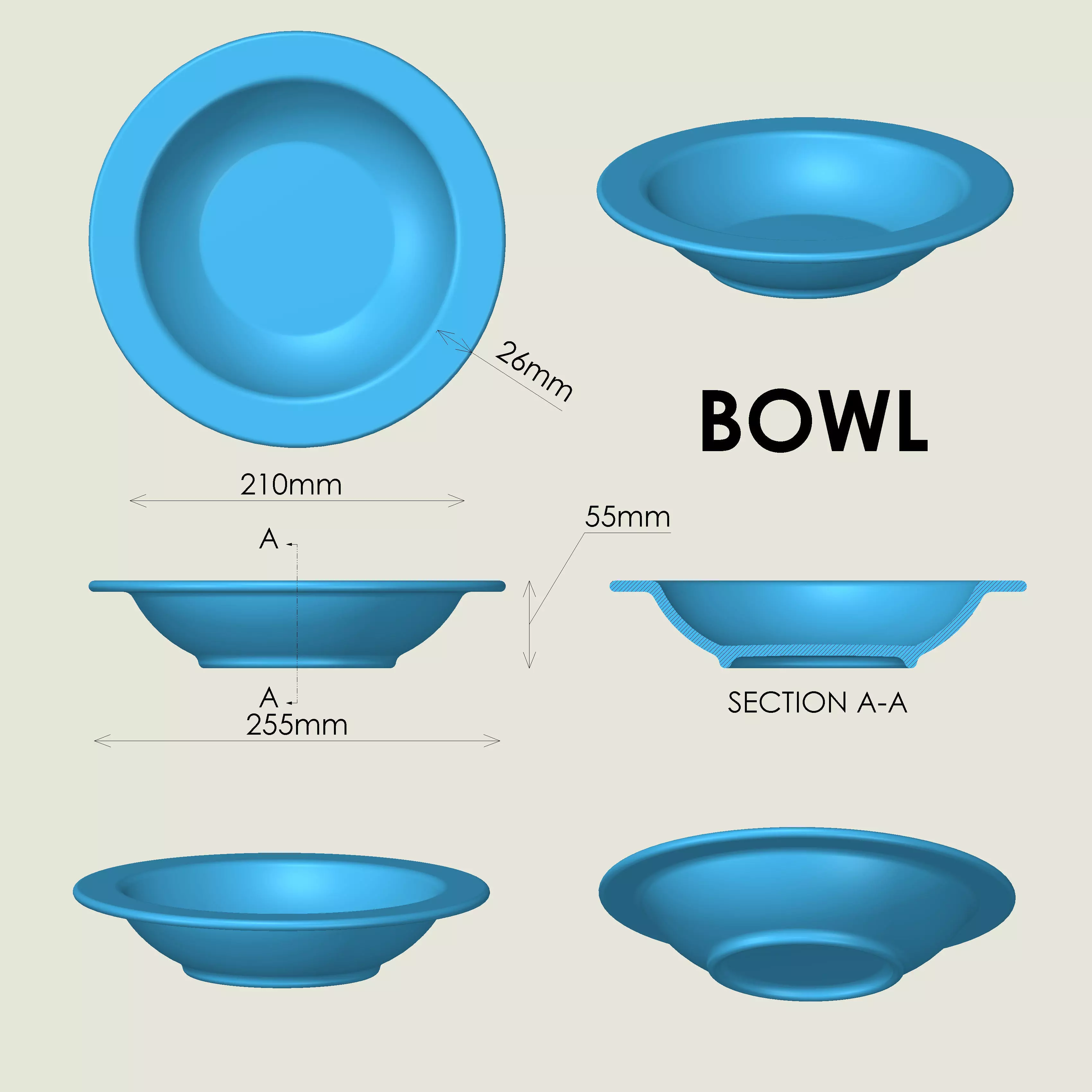 Printable Bowl 3D print model_3