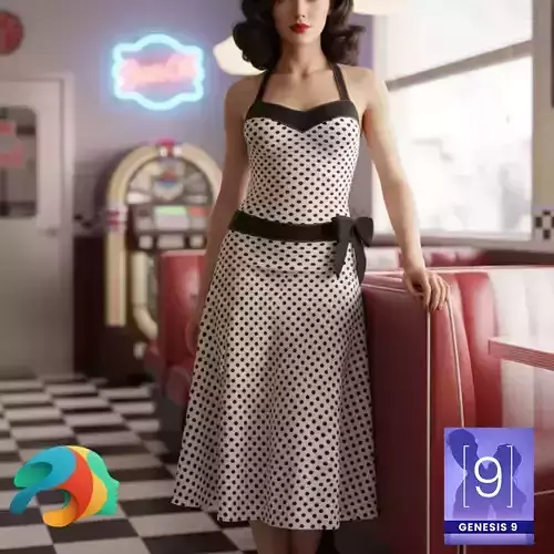 Sweetheart Dress for Genesis 9 3D model