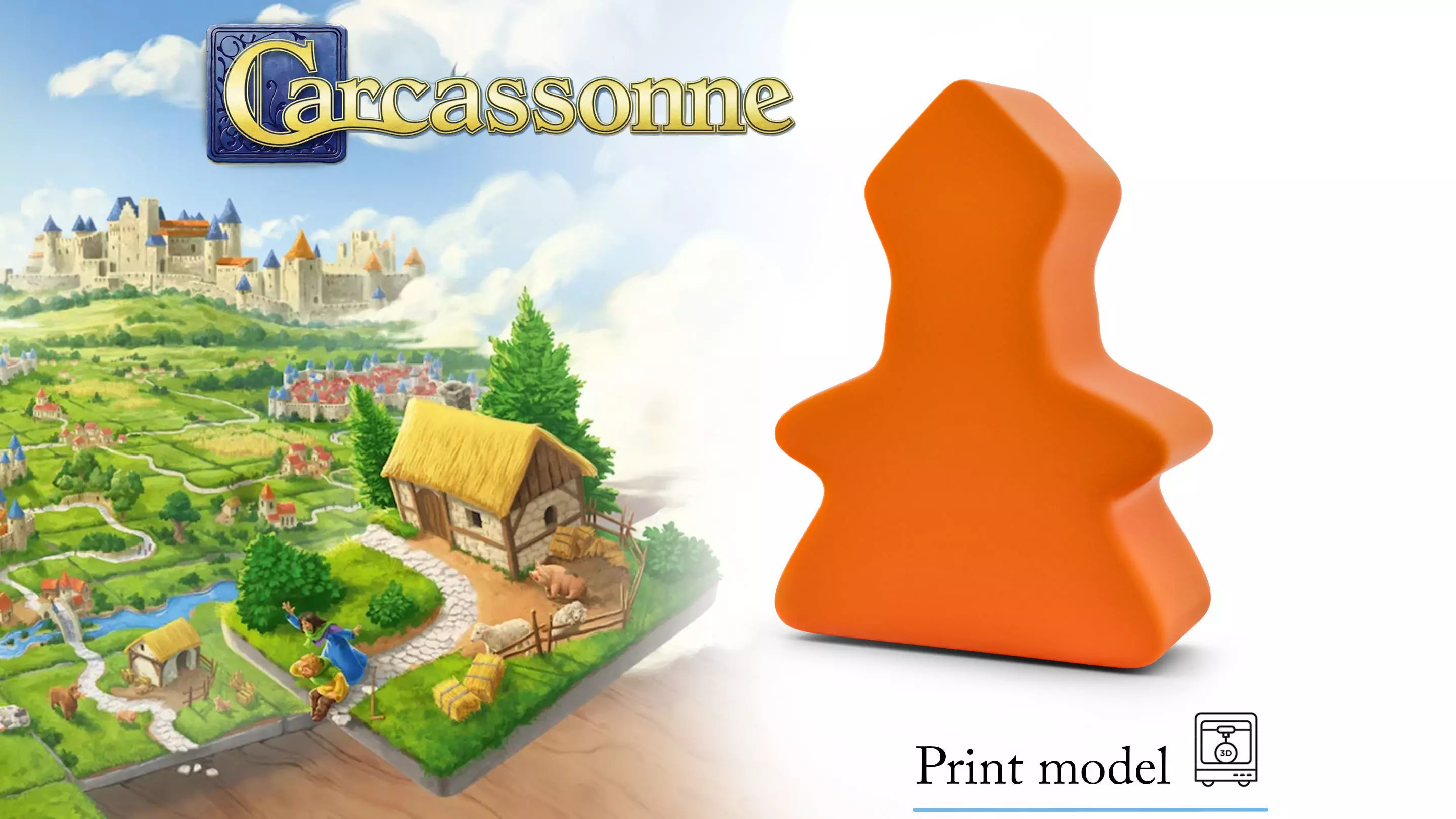 Carcassonne ABBOT Meeple Token Upgrade 3D Print Model 3D print model_0