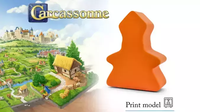 Stylized Abbot Meeple  Board Game Asset  03