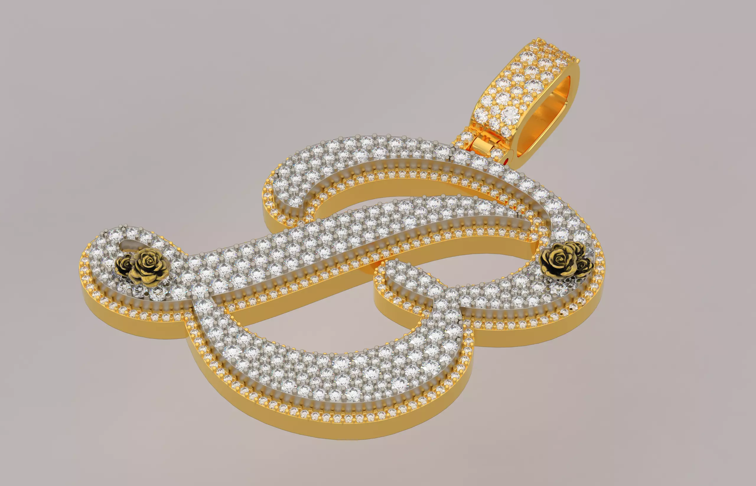 B Pendant 3D print model_1