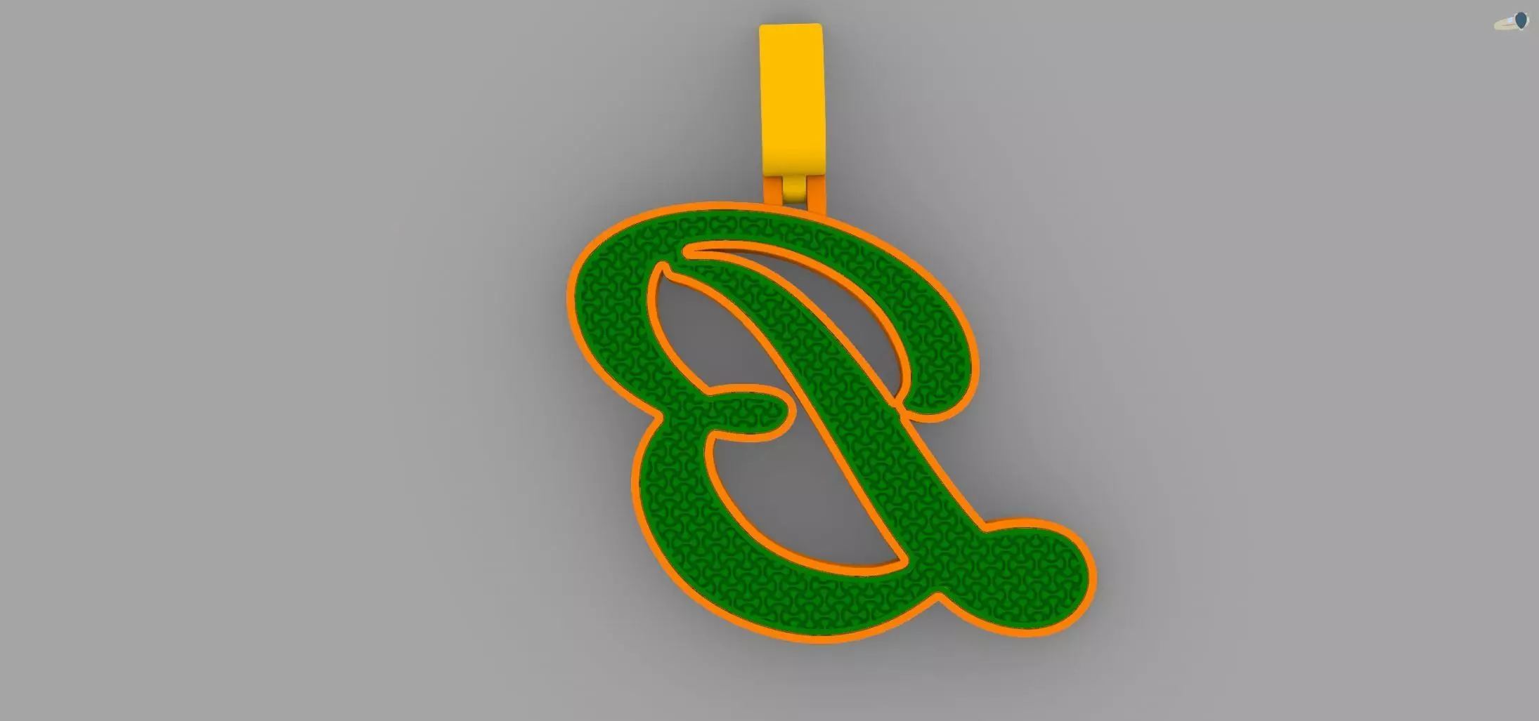B Pendant 3D print model_6