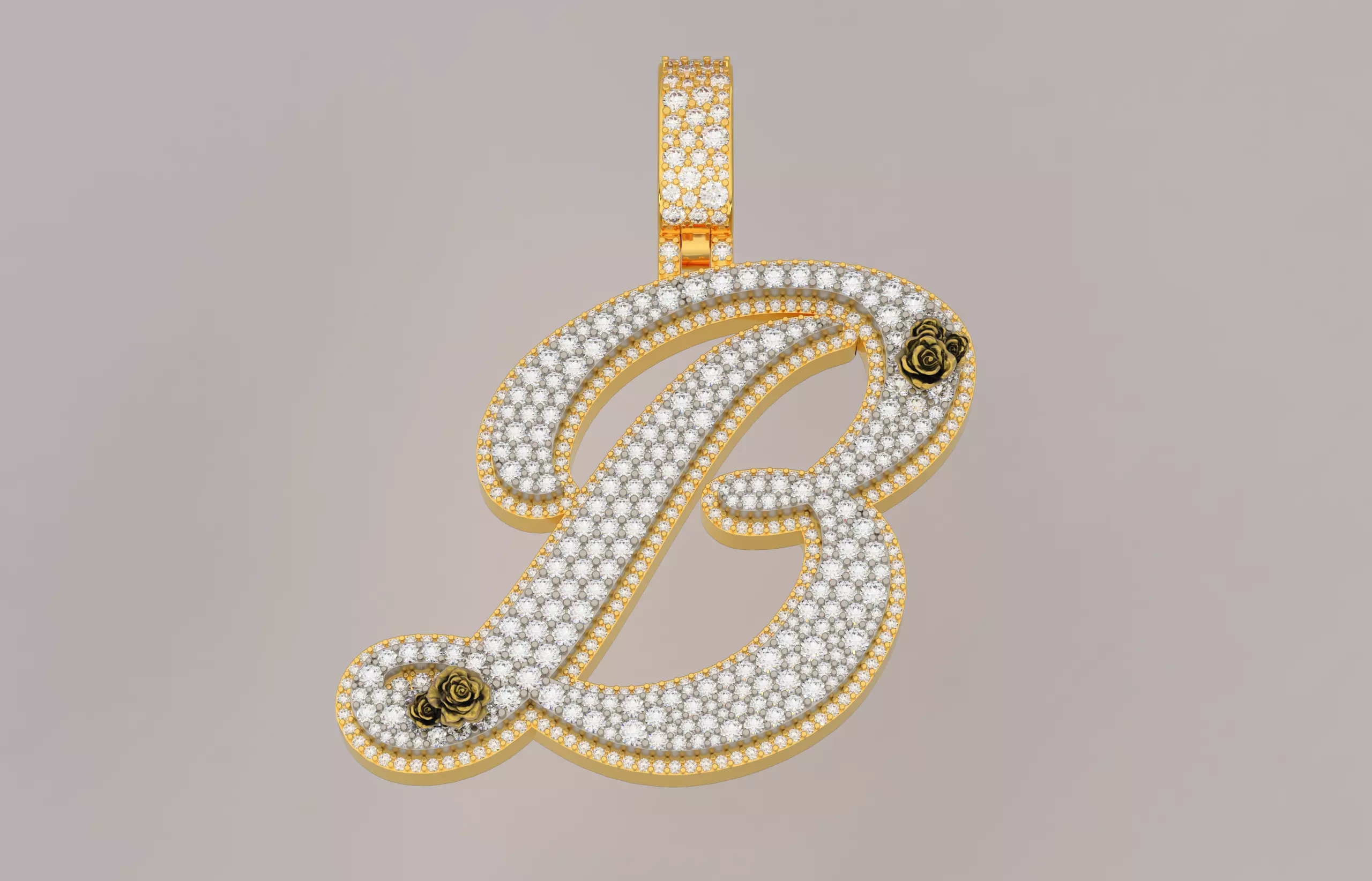 B Pendant 3D print model_0