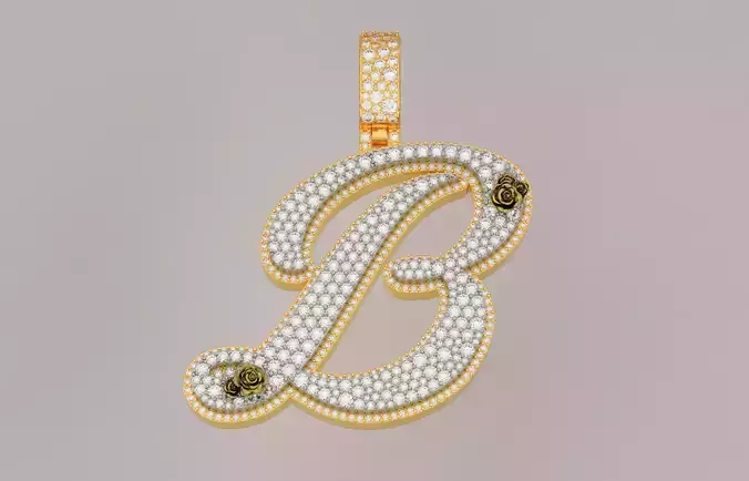 B Pendant 3D print model