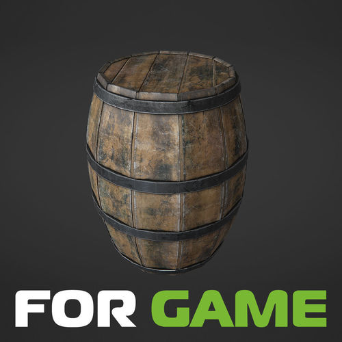 Medieval barrel lowpoly Low-poly 3D model