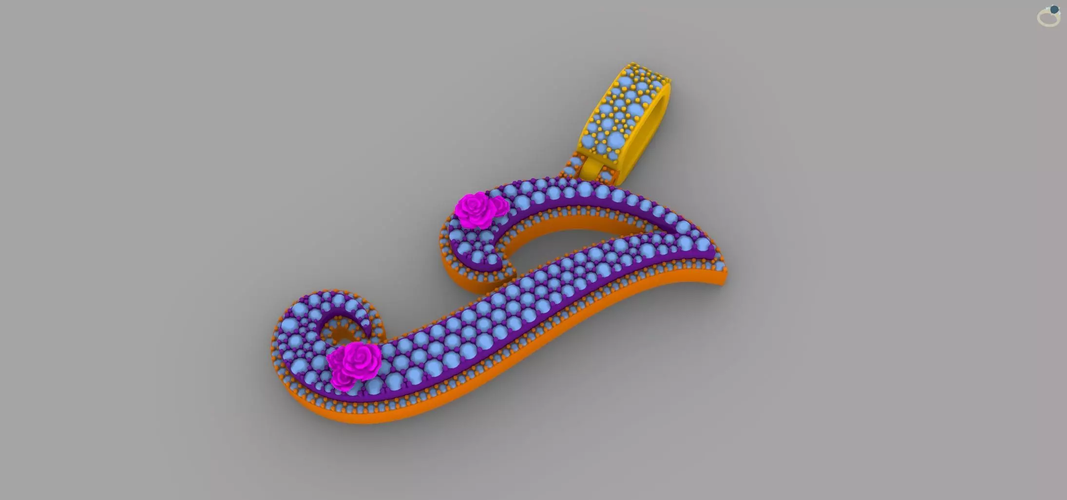 I Pendant 3D print model_5