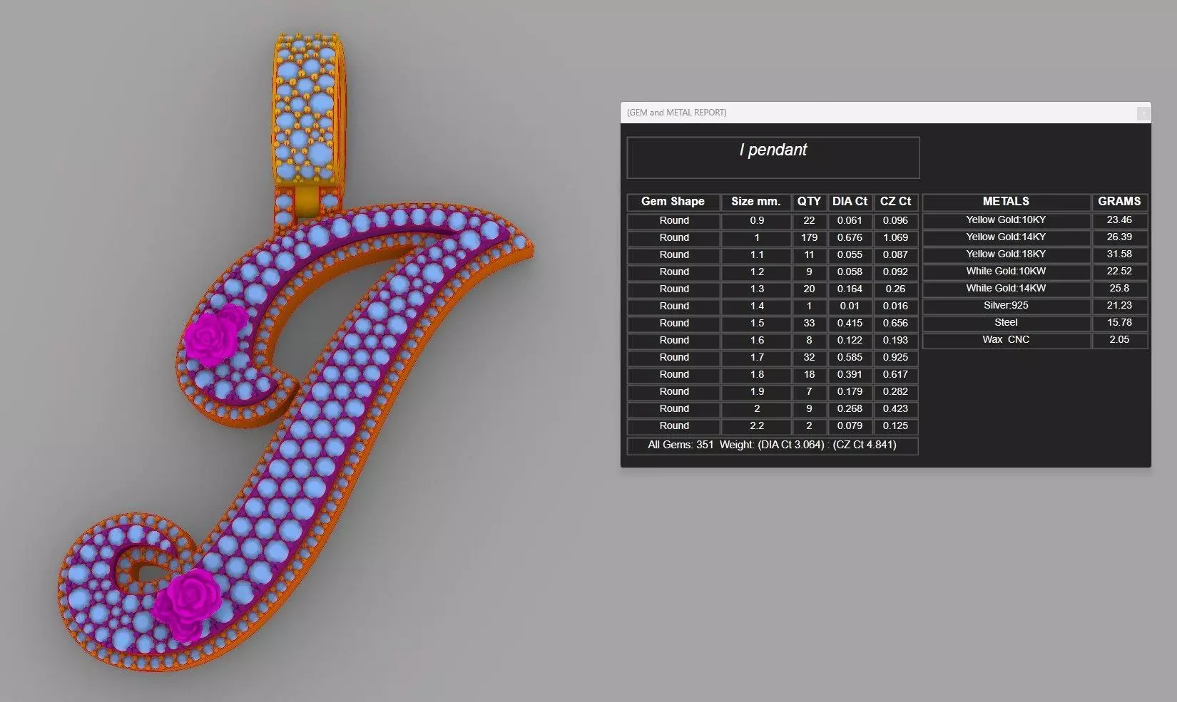 I Pendant 3D print model_9