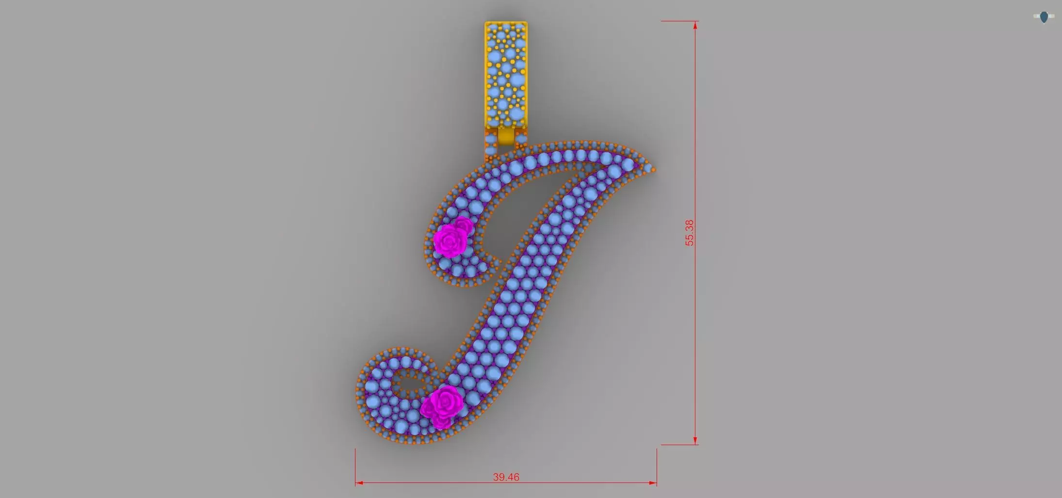 I Pendant 3D print model_3