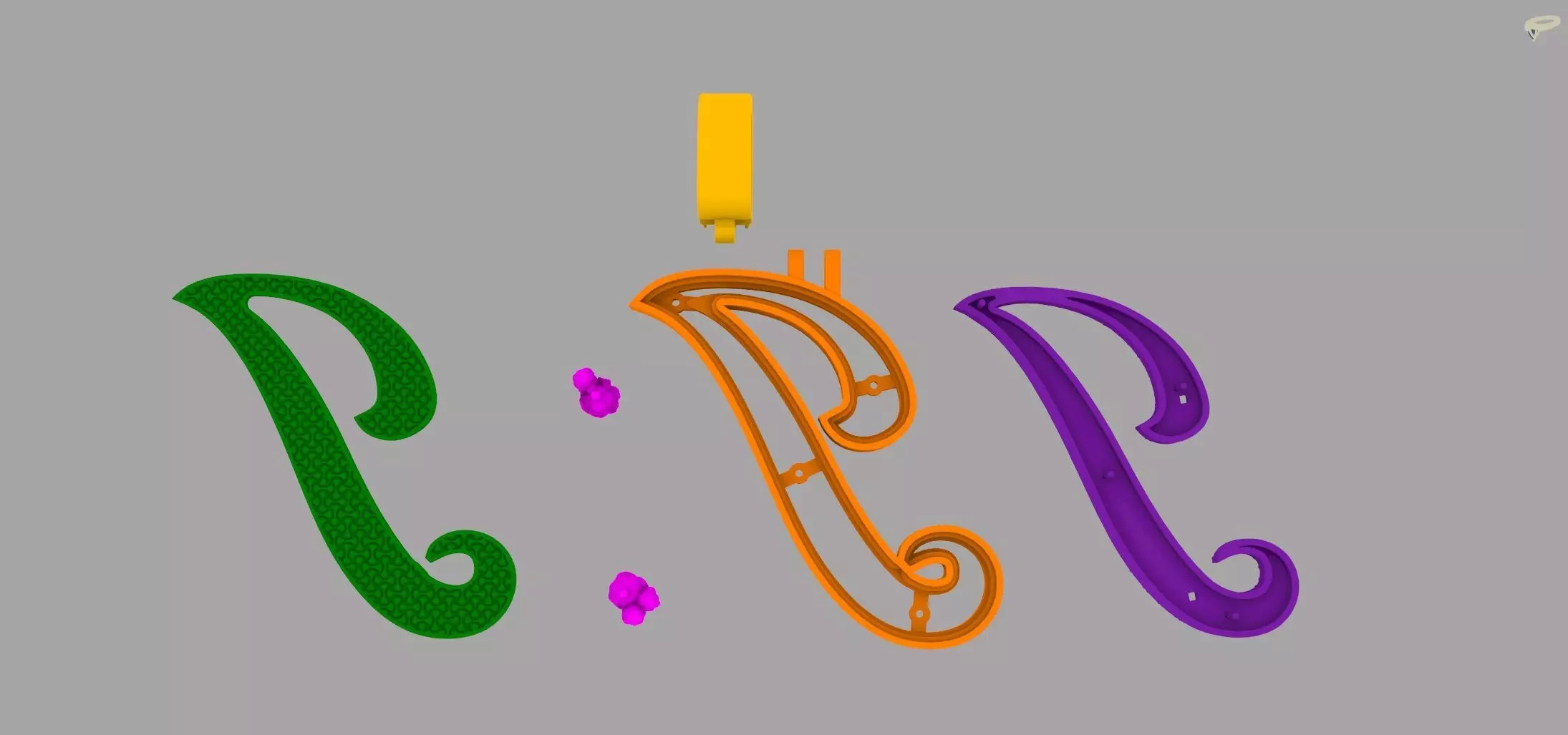 I Pendant 3D print model_8