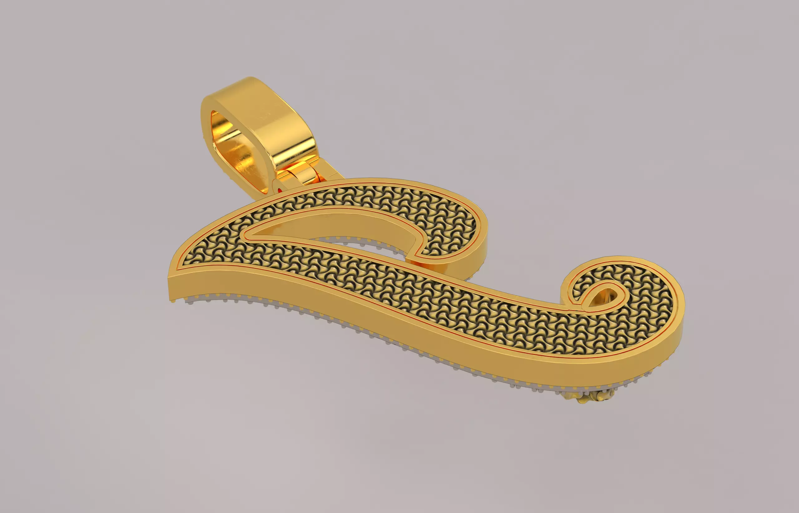 I Pendant 3D print model_2
