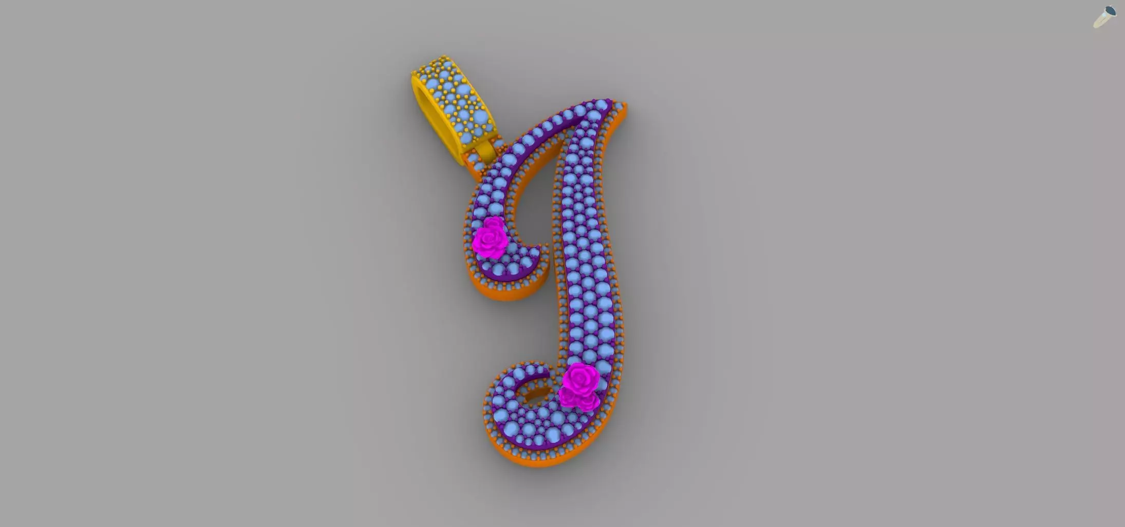 I Pendant 3D print model_4