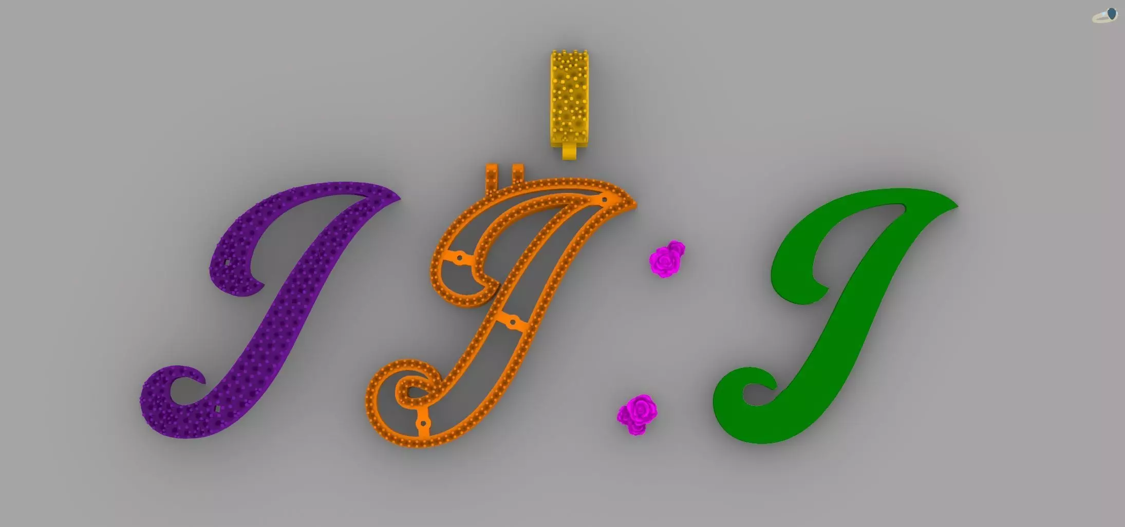 I Pendant 3D print model_7