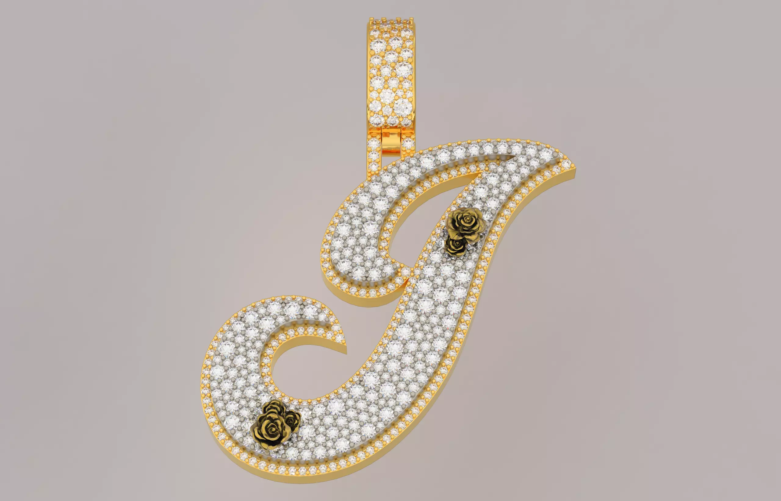 J Pendant 3D print model_0