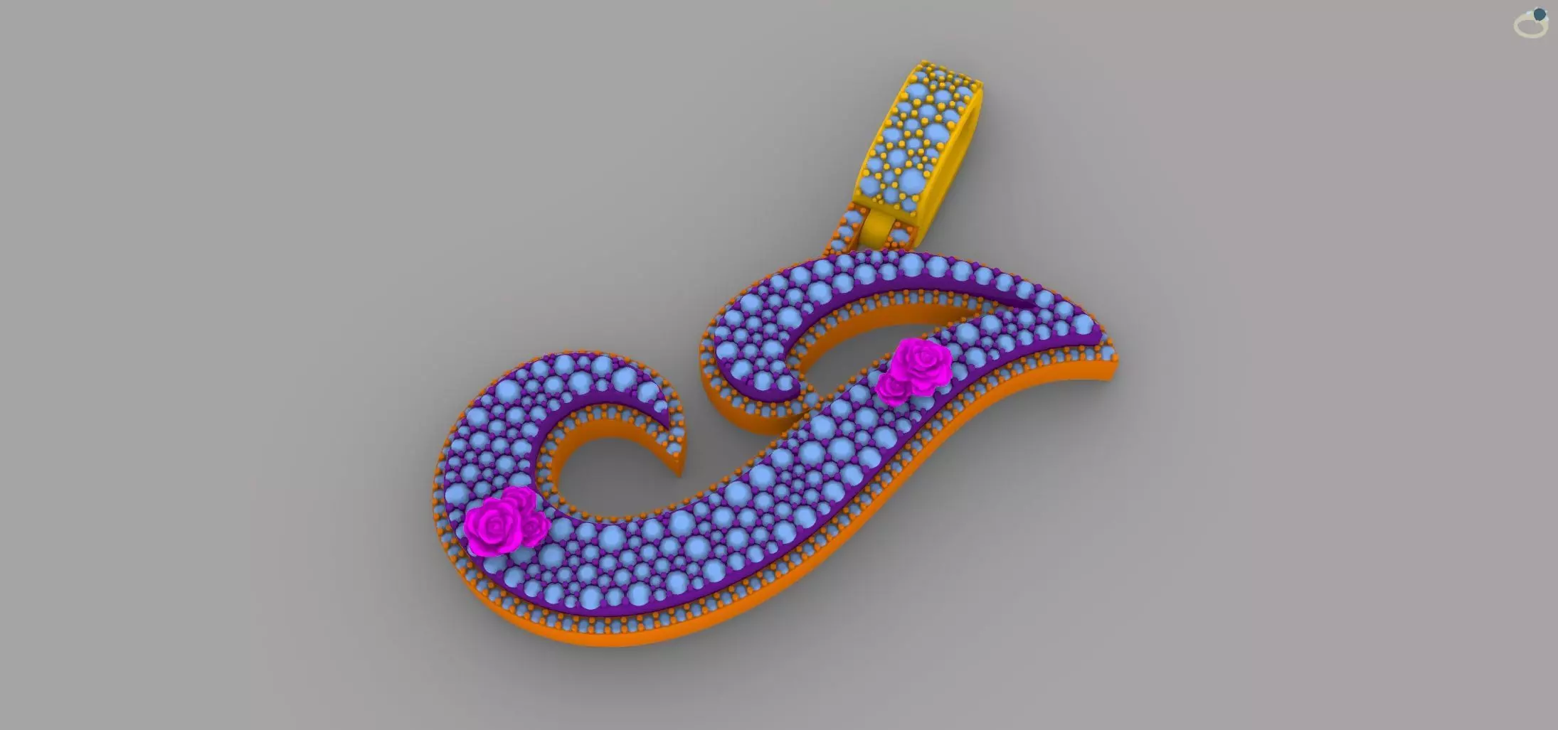 J Pendant 3D print model_5