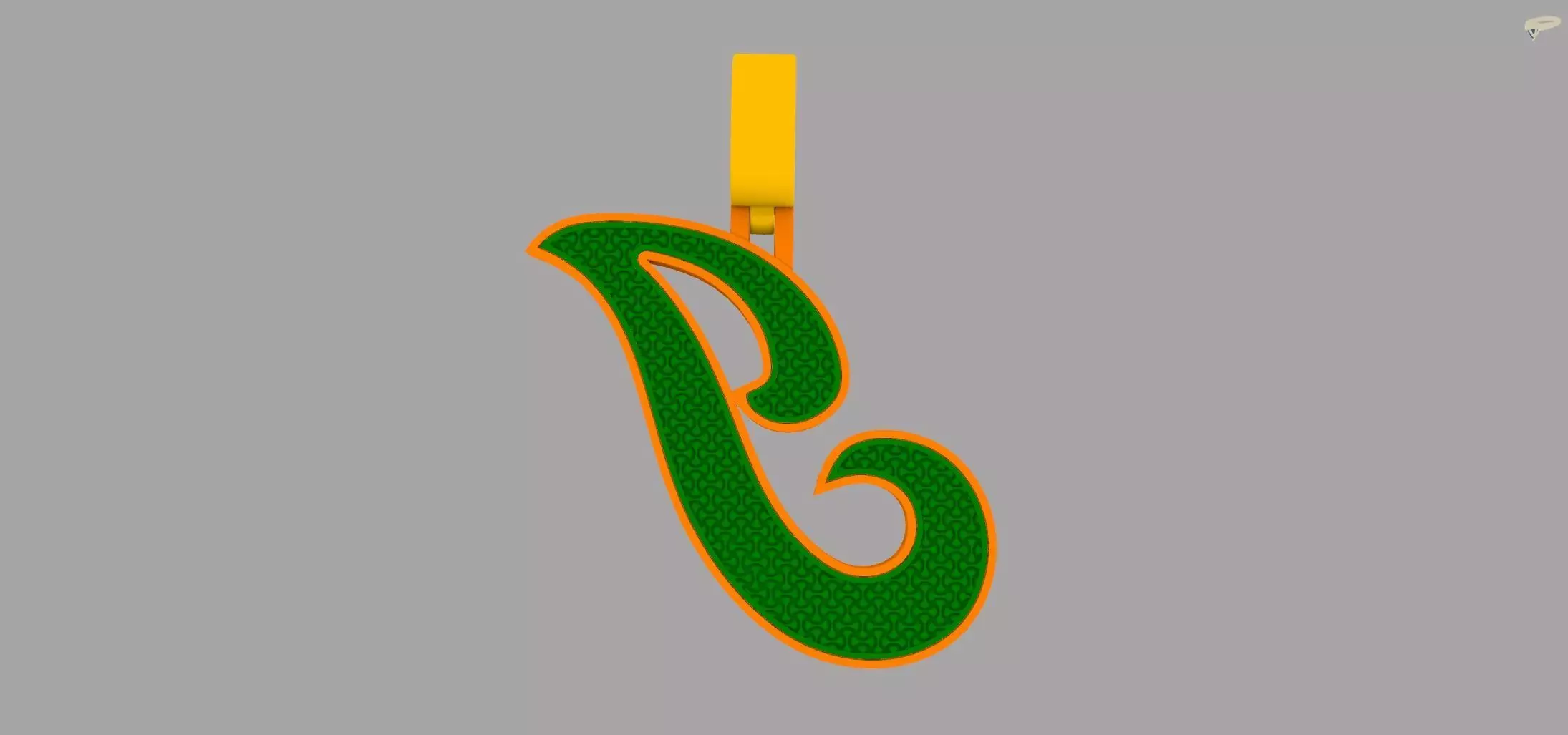 J Pendant 3D print model_6