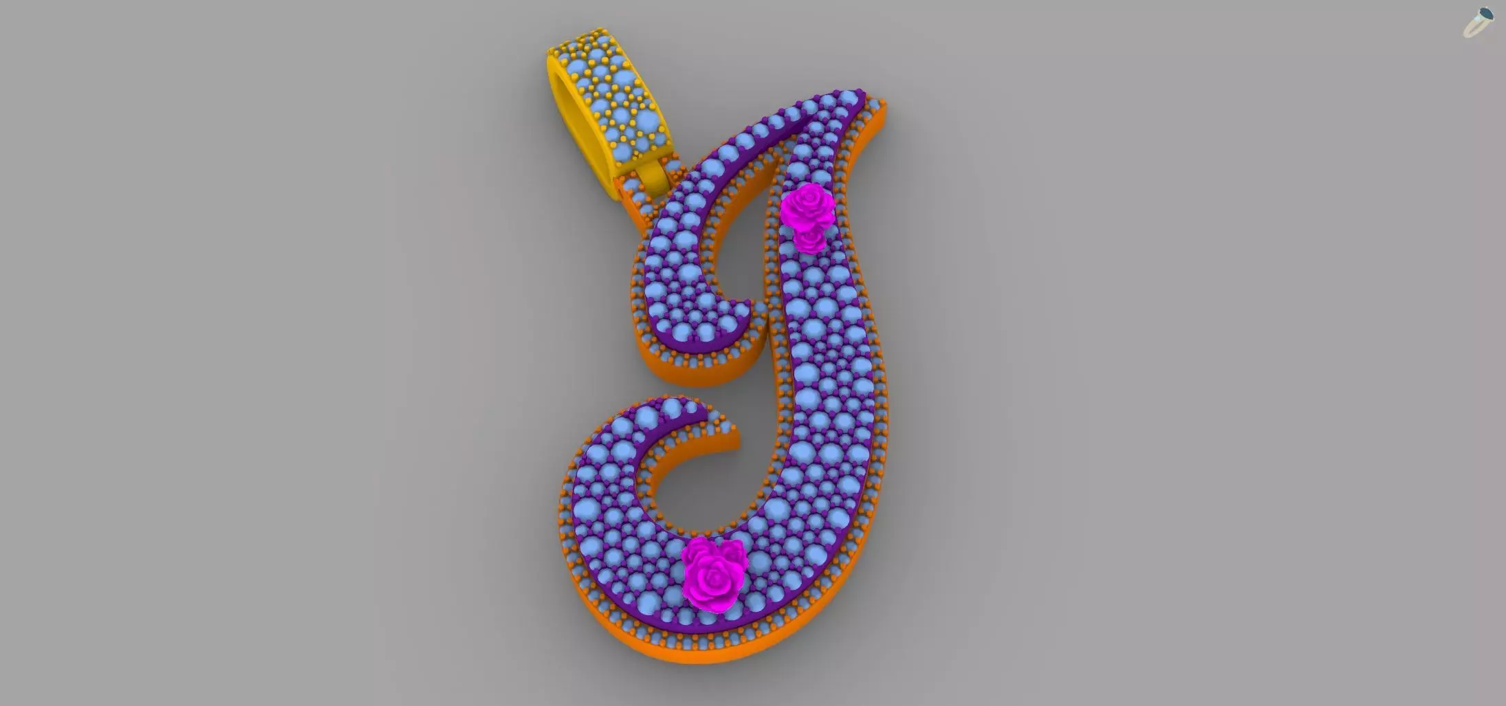 J Pendant 3D print model_4
