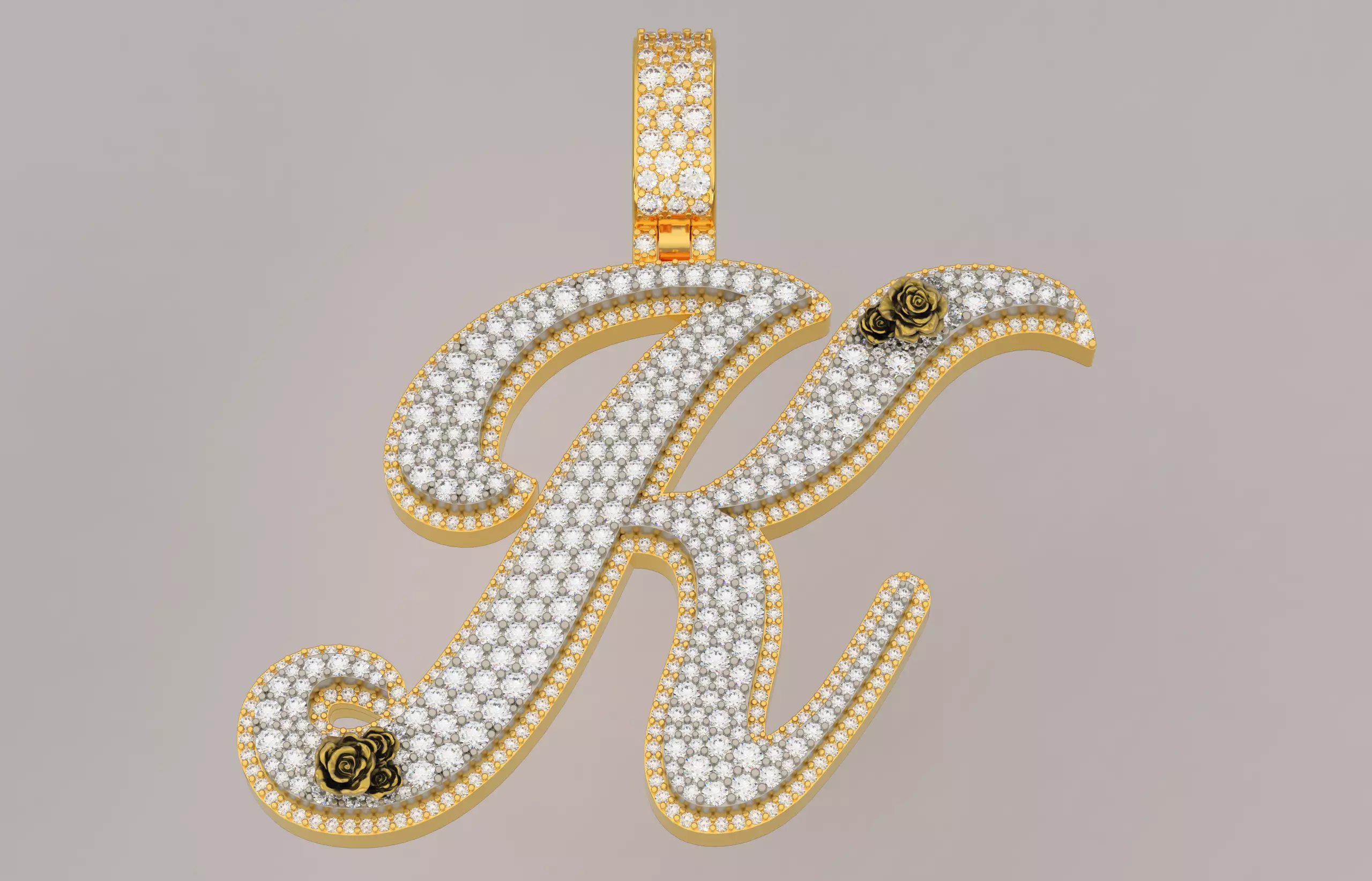 K Pendant 3D print model