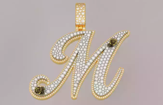 M Pendant 3D print model M Pendant 3D print model