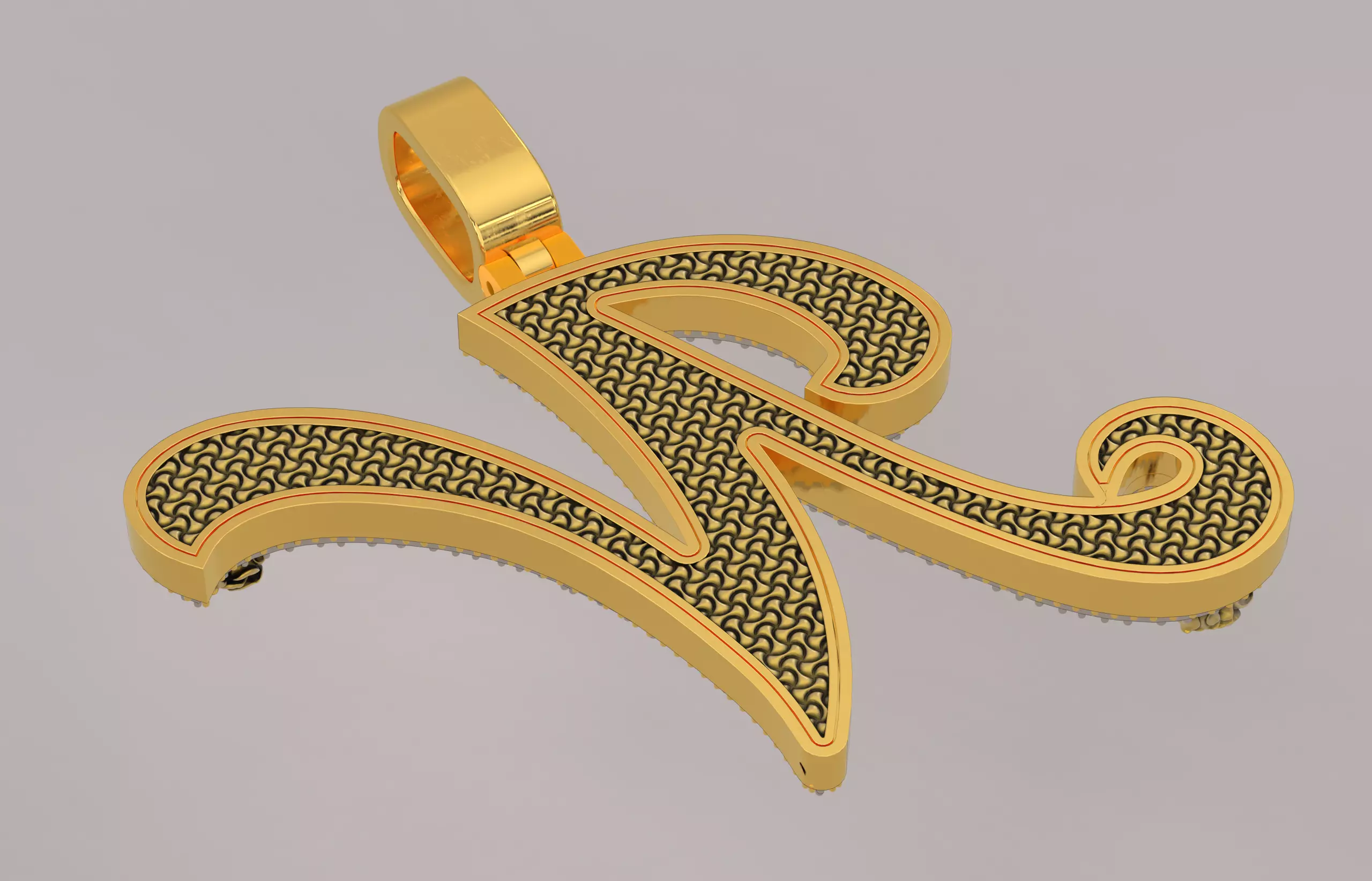 N Pendant 3D print model_2