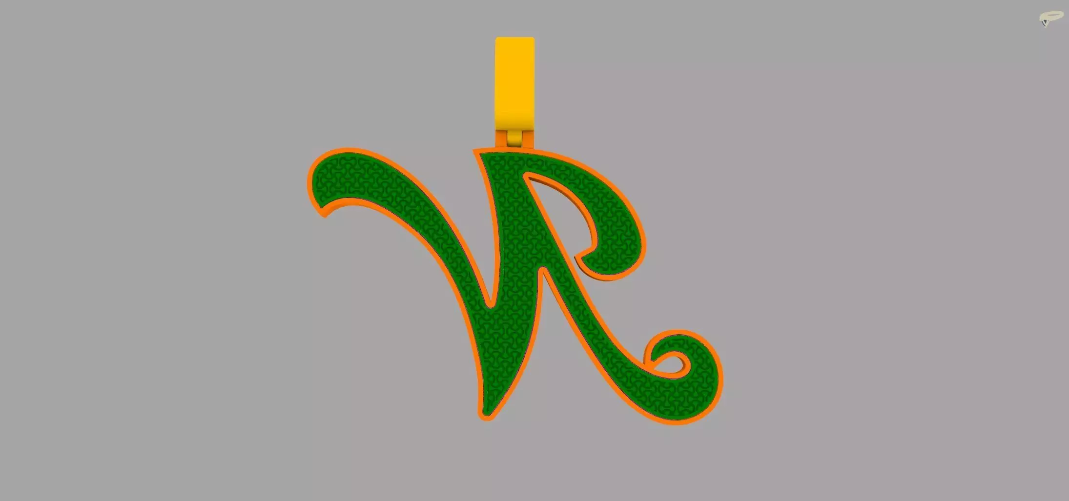 N Pendant 3D print model_6