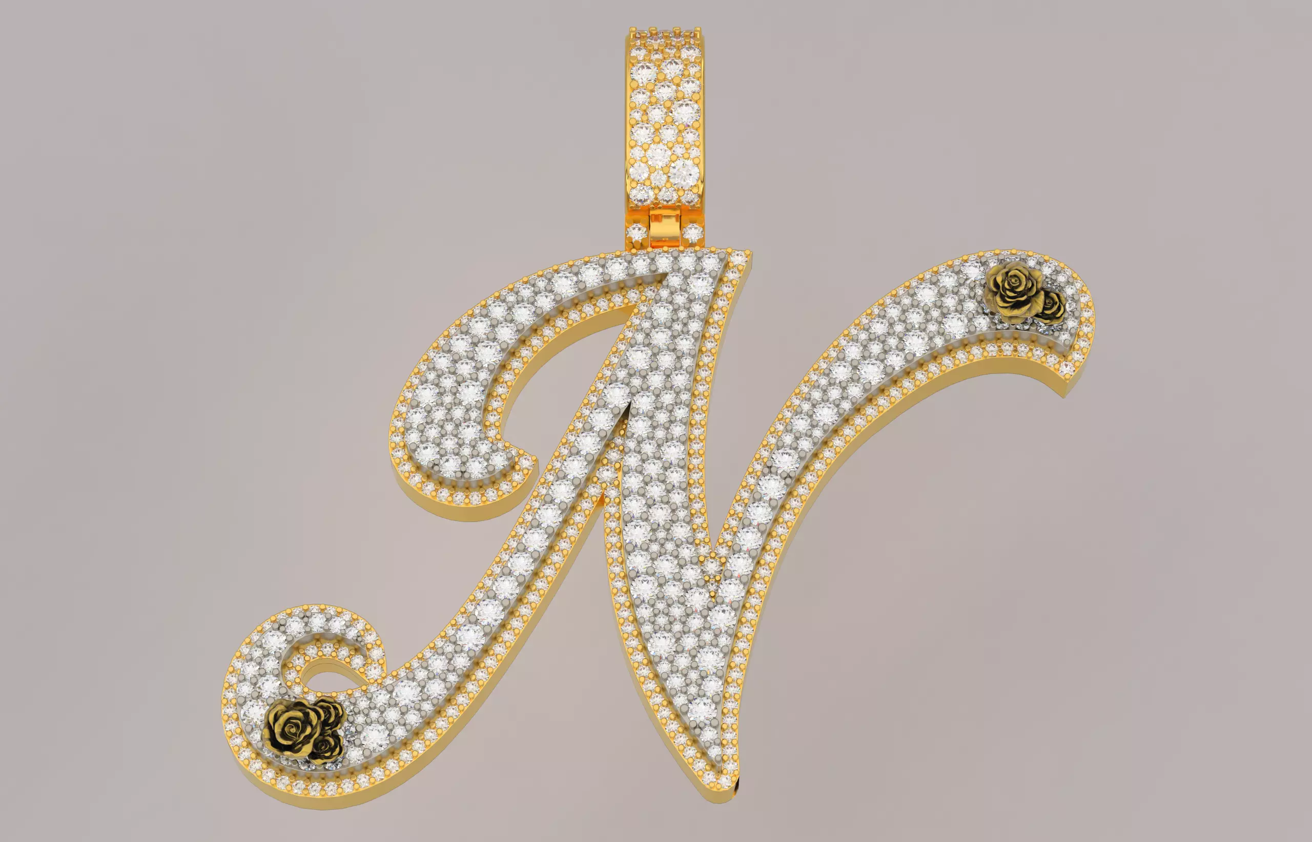 N Pendant 3D print model_0