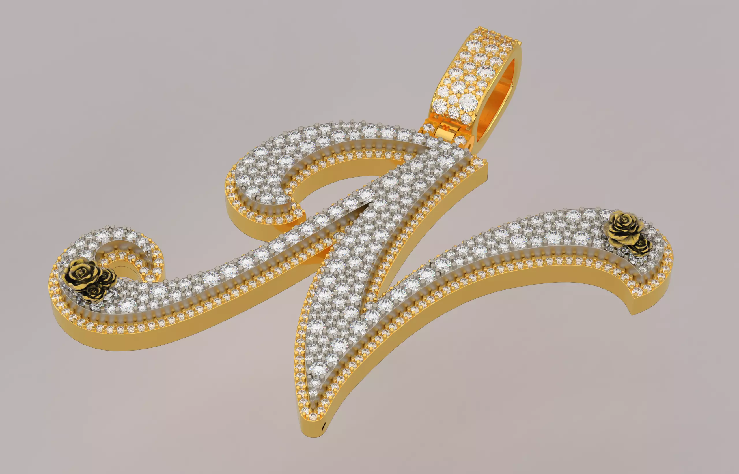 N Pendant 3D print model_1