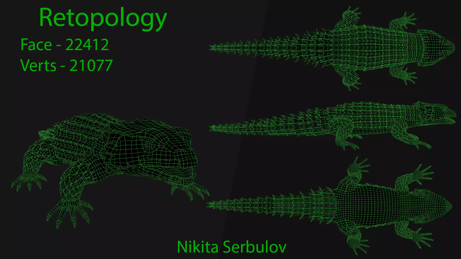 Armadillo lizard  Handpainted  GAME READY Low-poly 3D model_14