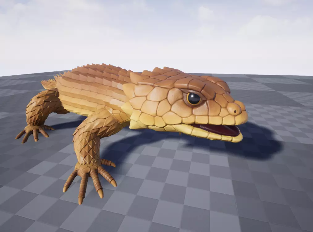 Armadillo lizard  Handpainted  GAME READY Low-poly 3D model_10