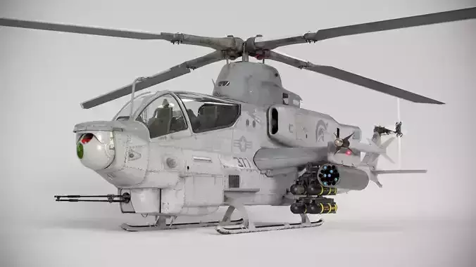 Bell AH-1Z Viper Attack Helicopter Dirty Textures 3D model