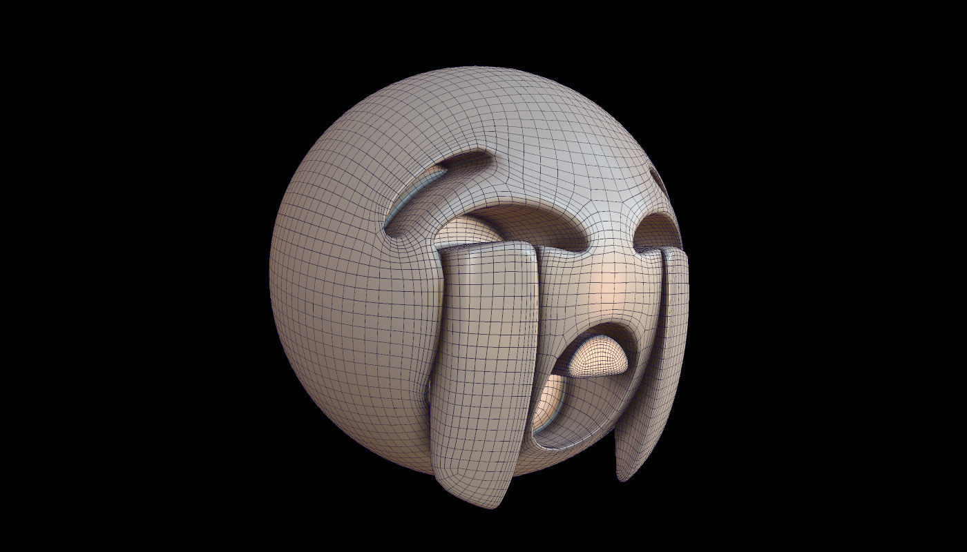Emoticon bawling 3D model_4
