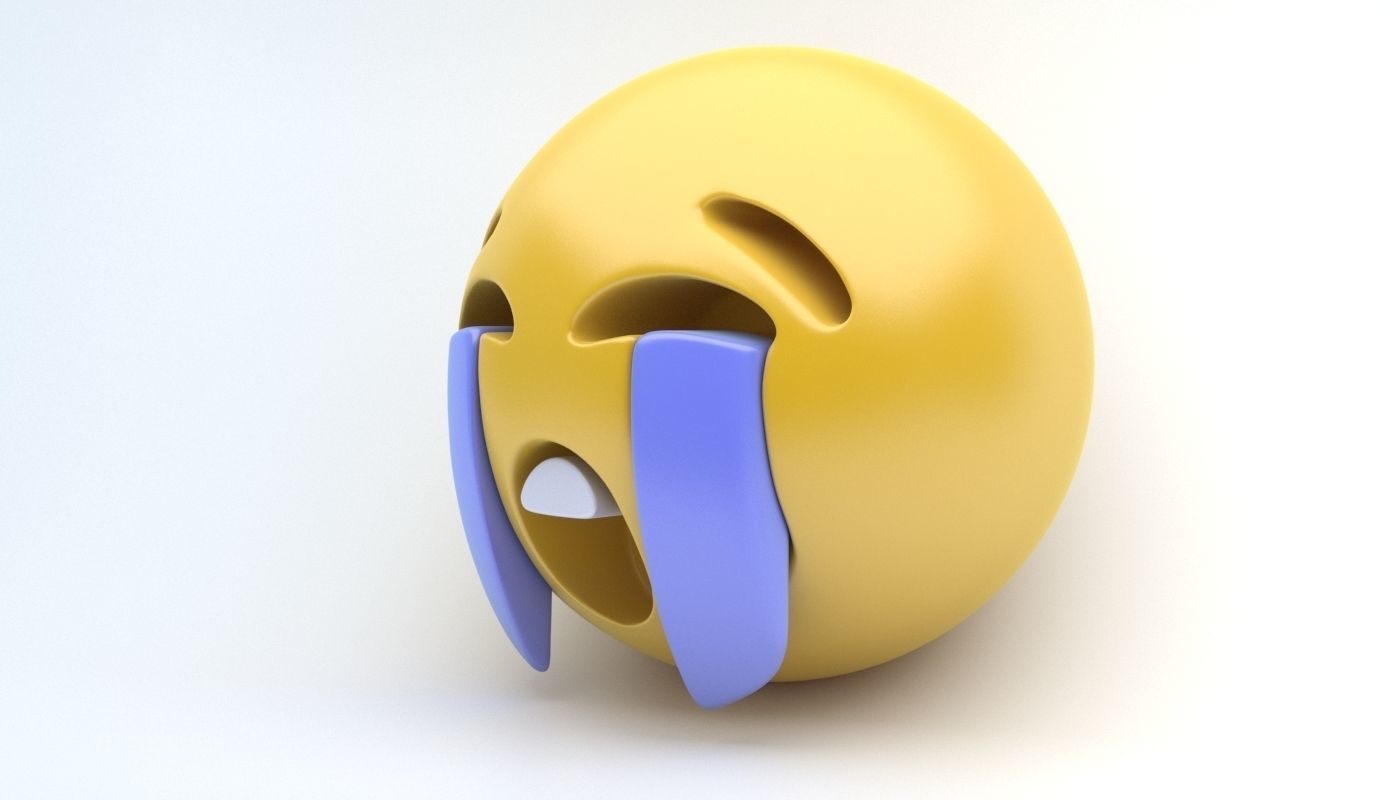 Emoticon bawling 3D model_2