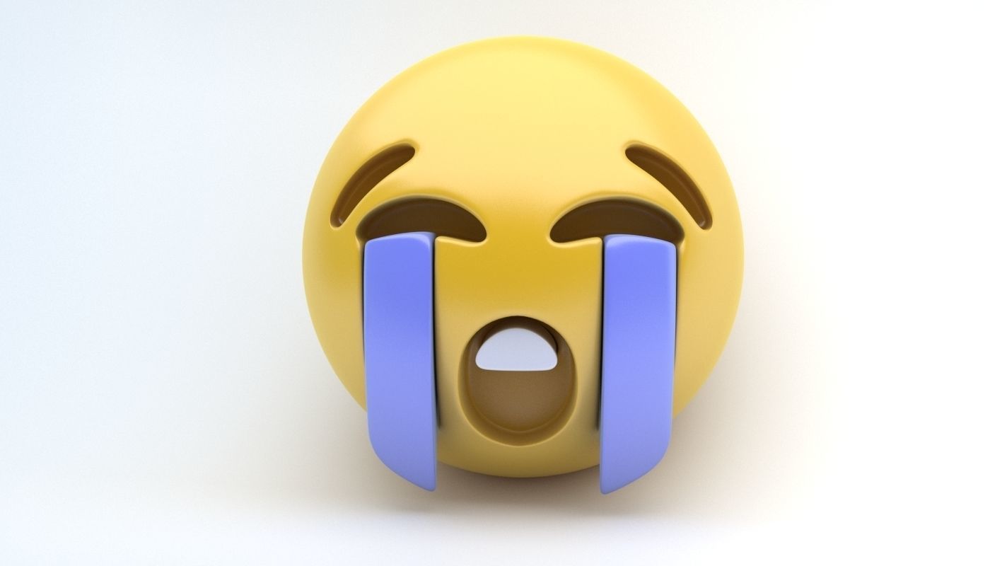 Emoticon bawling 3D model_1