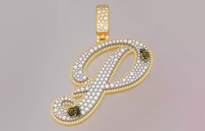 P Pendant 3D print model