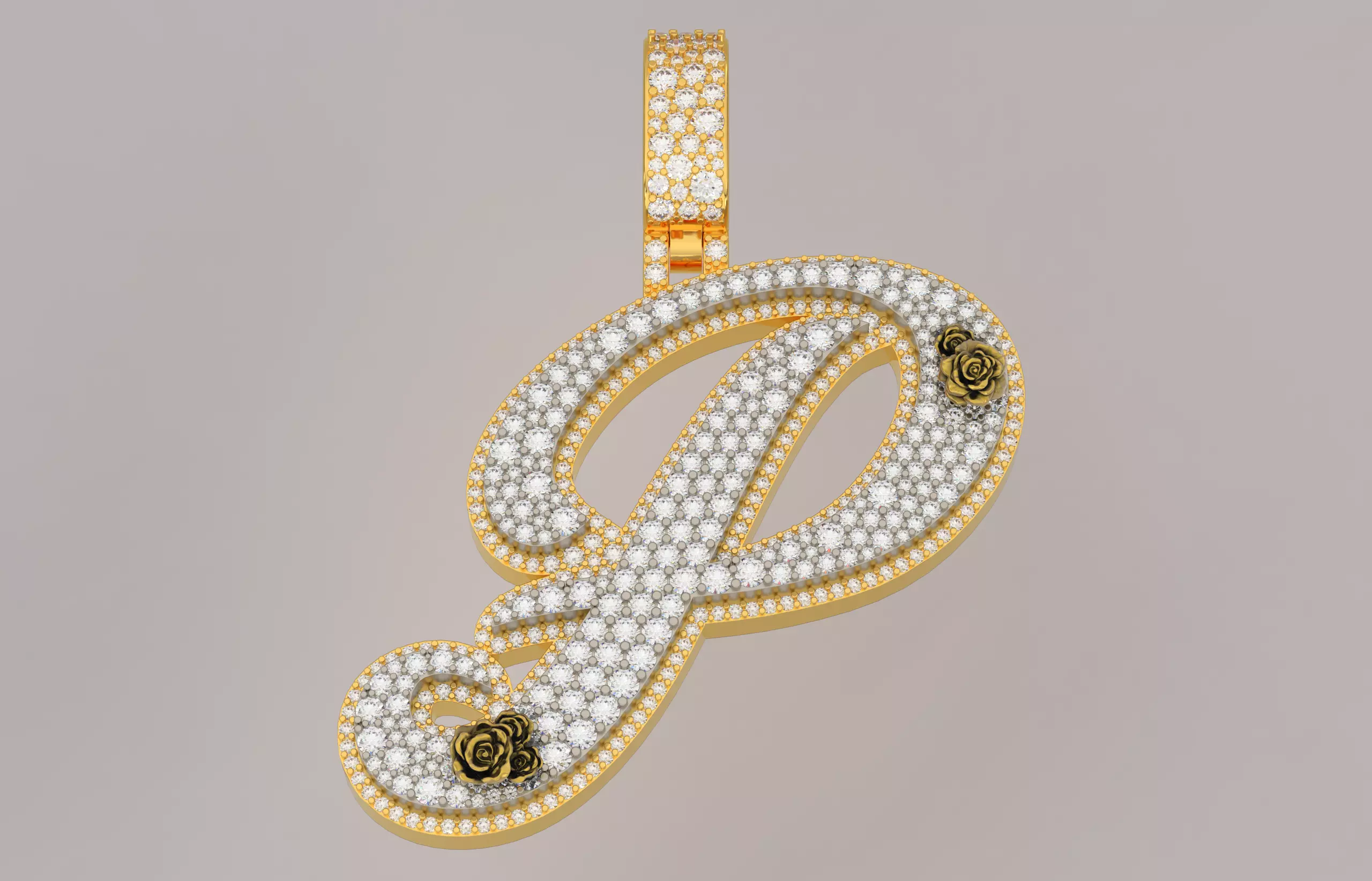 P Pendant 3D print model_0