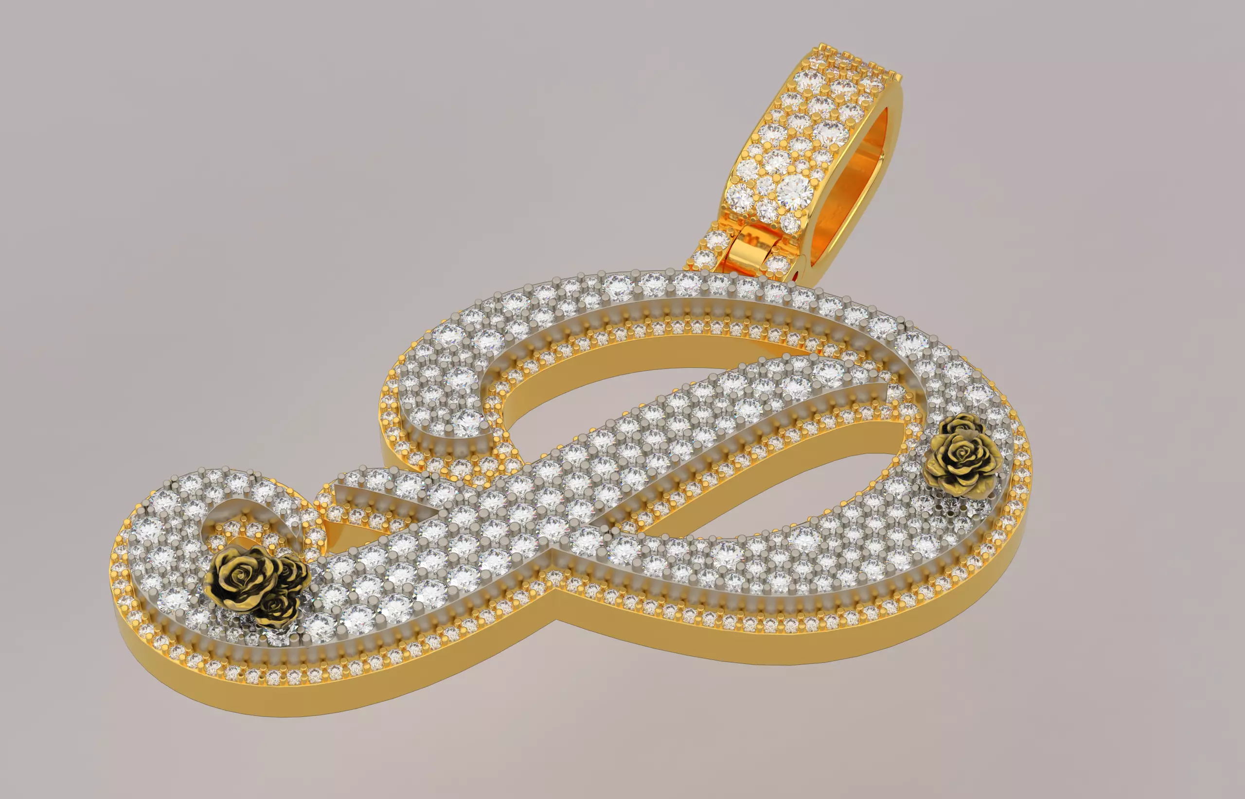 P Pendant 3D print model_1