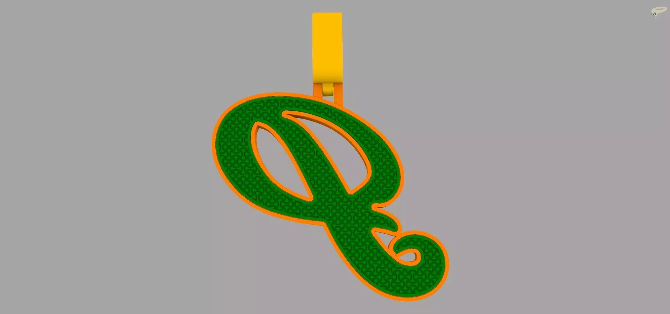 P Pendant 3D print model_6