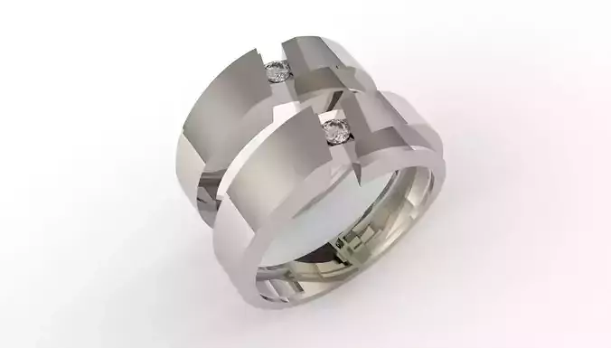 Eterna Link wedding ring set 3D print model