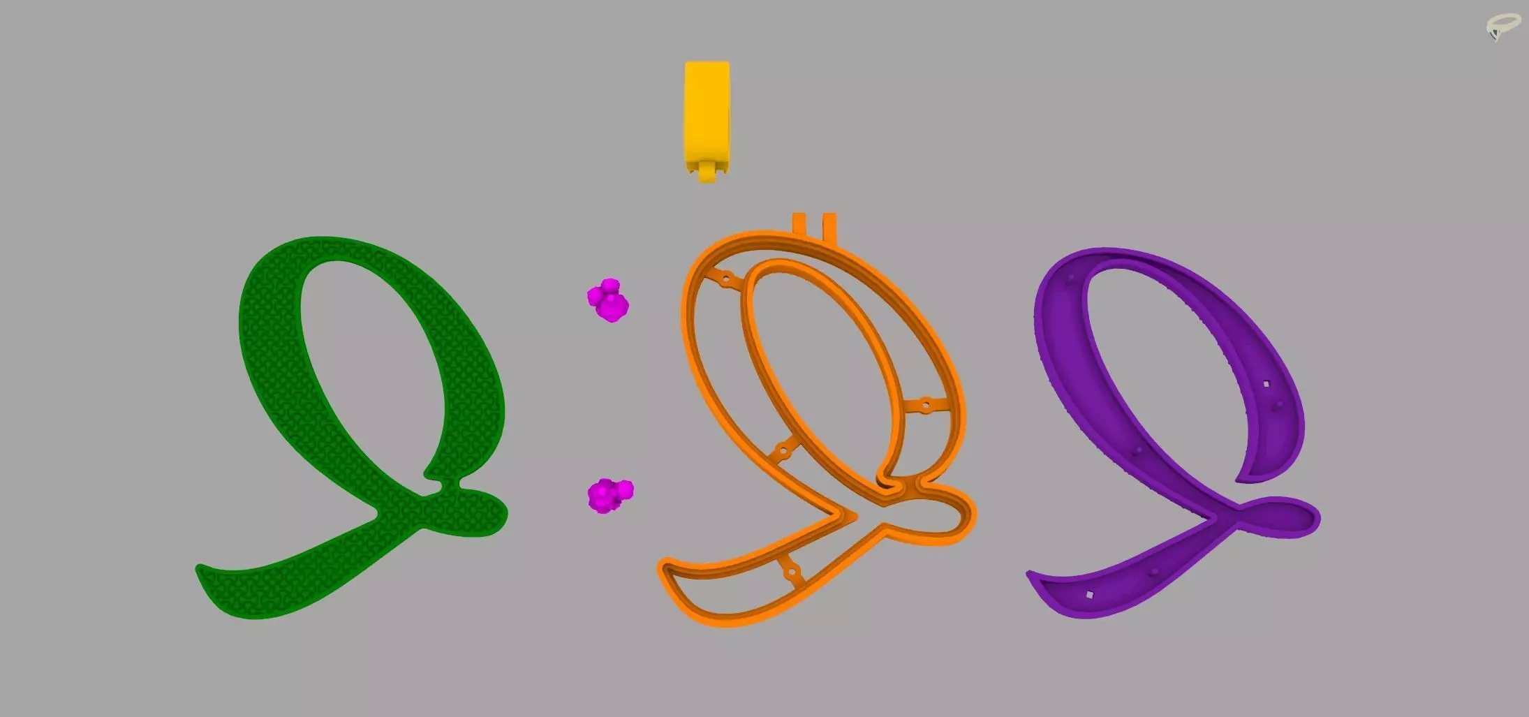 Q Pendant 3D print model_8