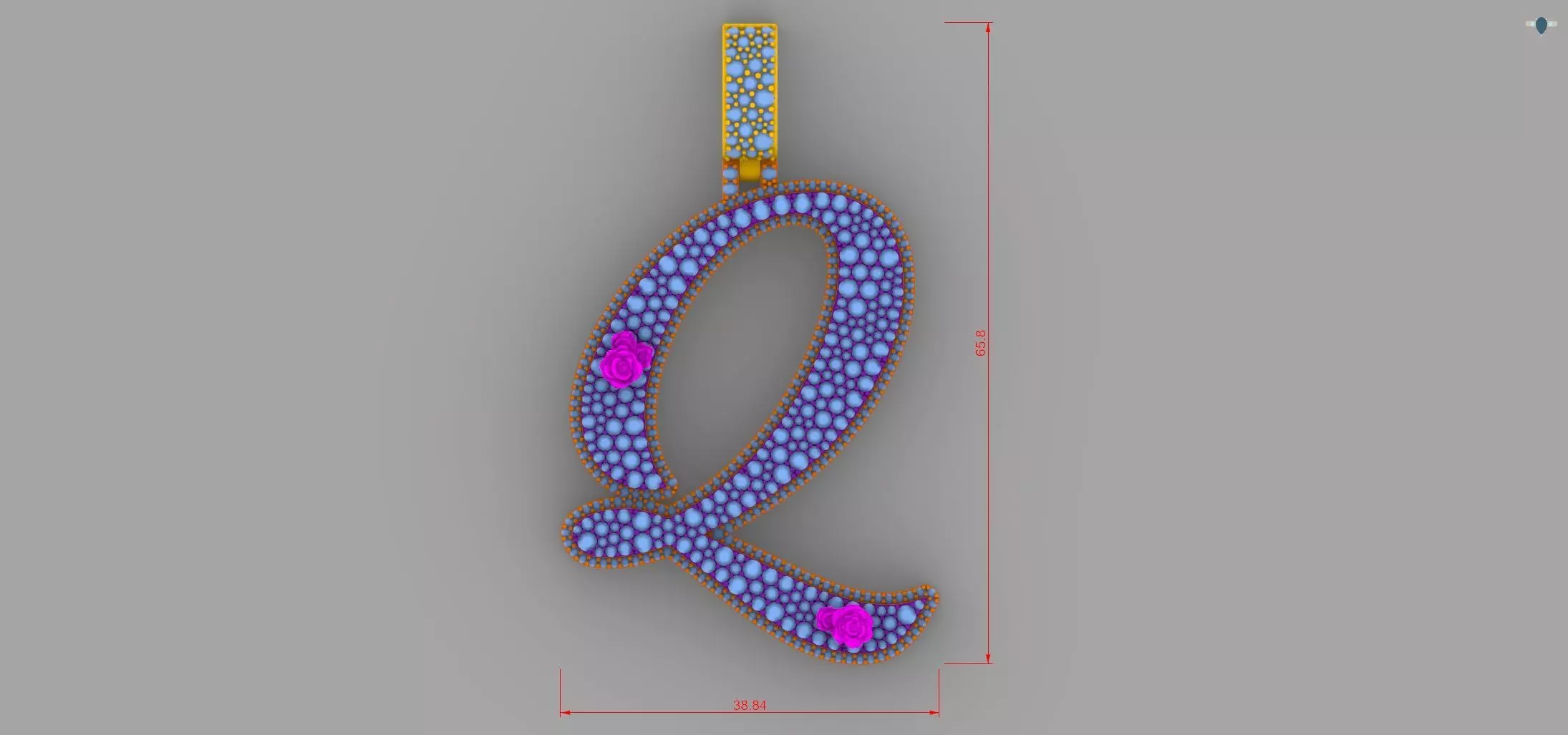 Q Pendant 3D print model_3