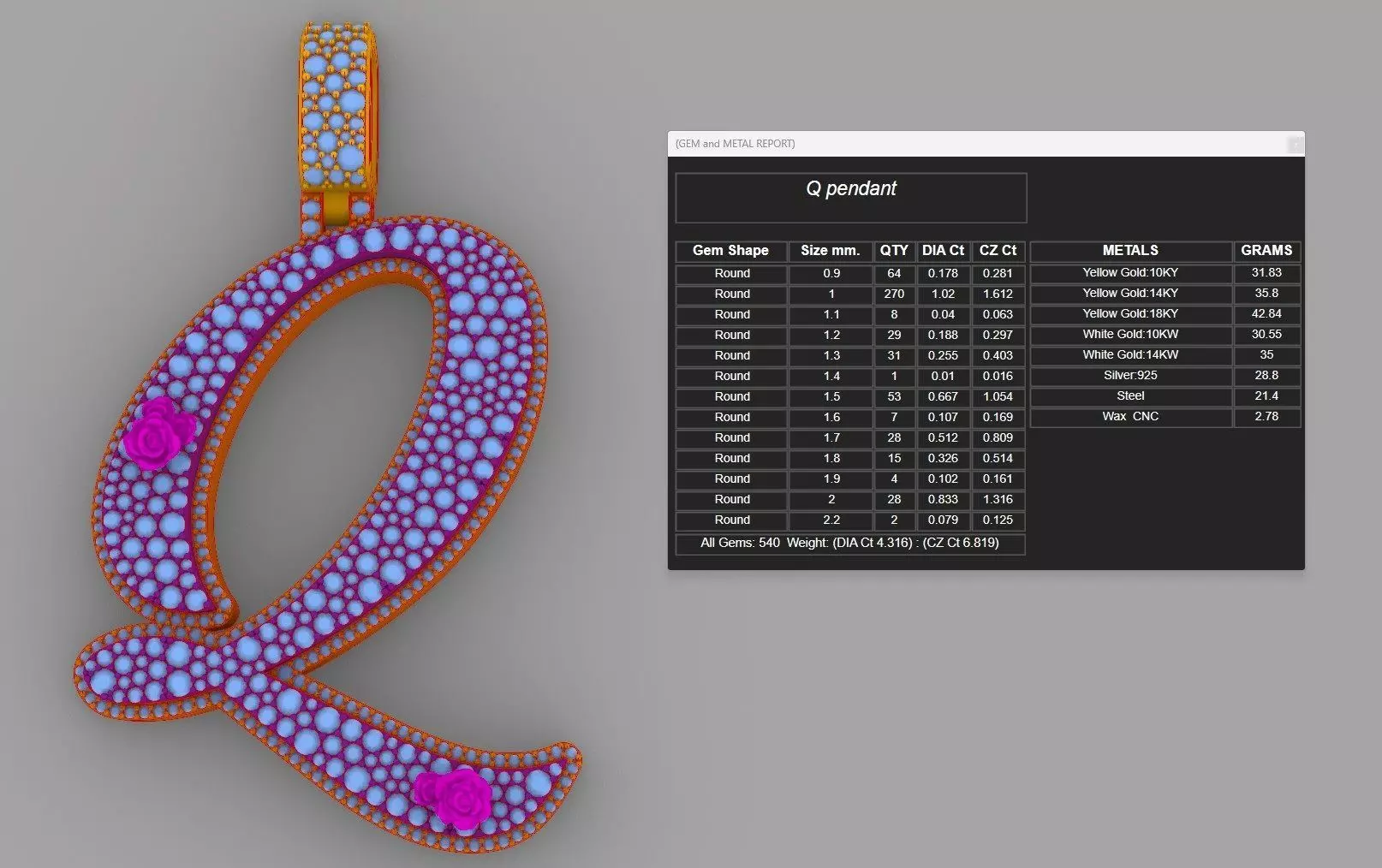 Q Pendant 3D print model_9