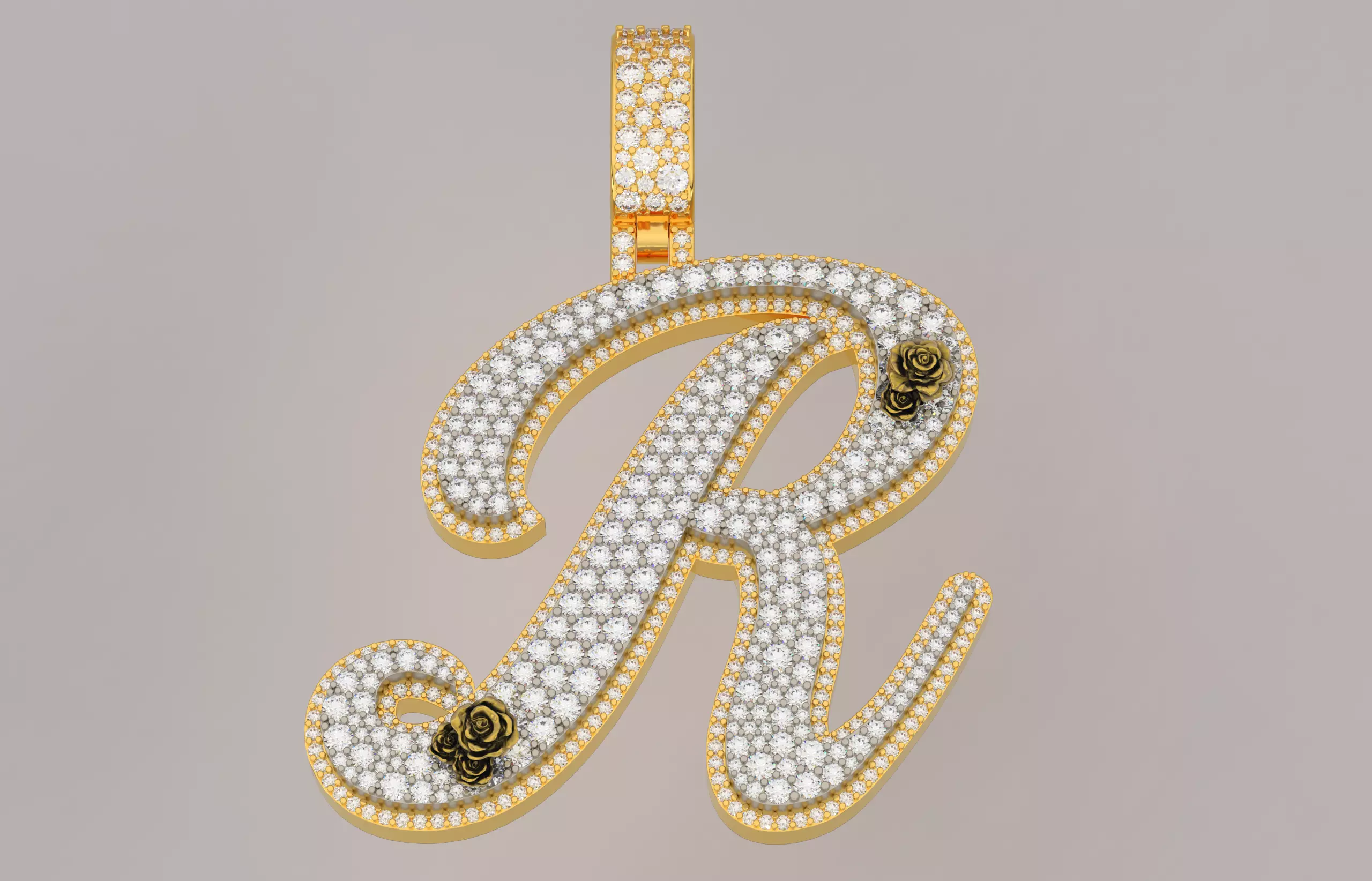 R Pendant 3D print model