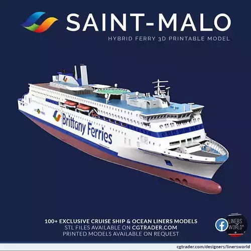 Ferry SAINT MALO Brittany Ferries print ready model
