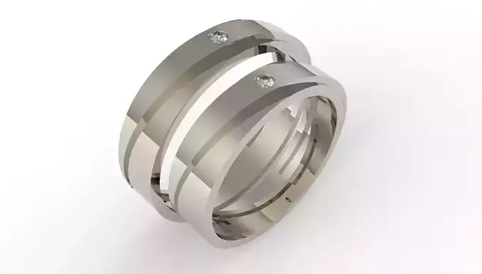 Dual Harmony wedding ring set