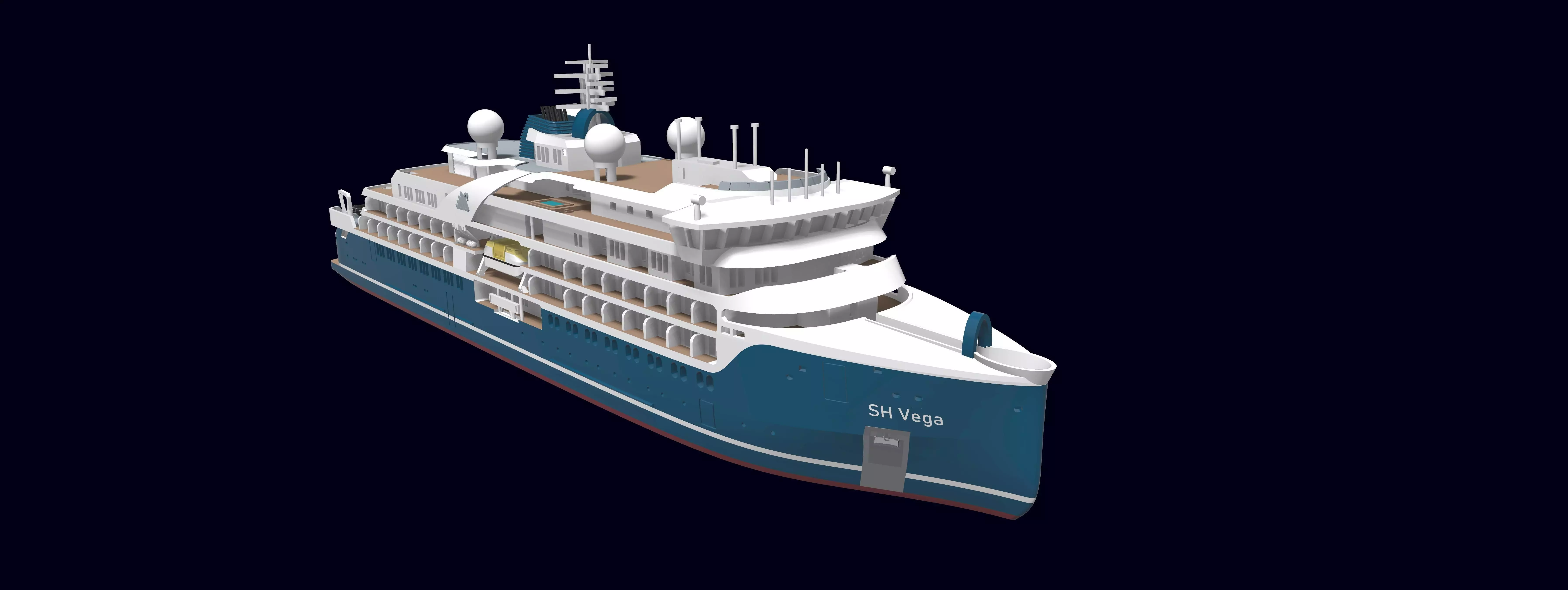 SH MINERVA or VEGA Swan Hellenic exploration cruise ship 3D print model_1