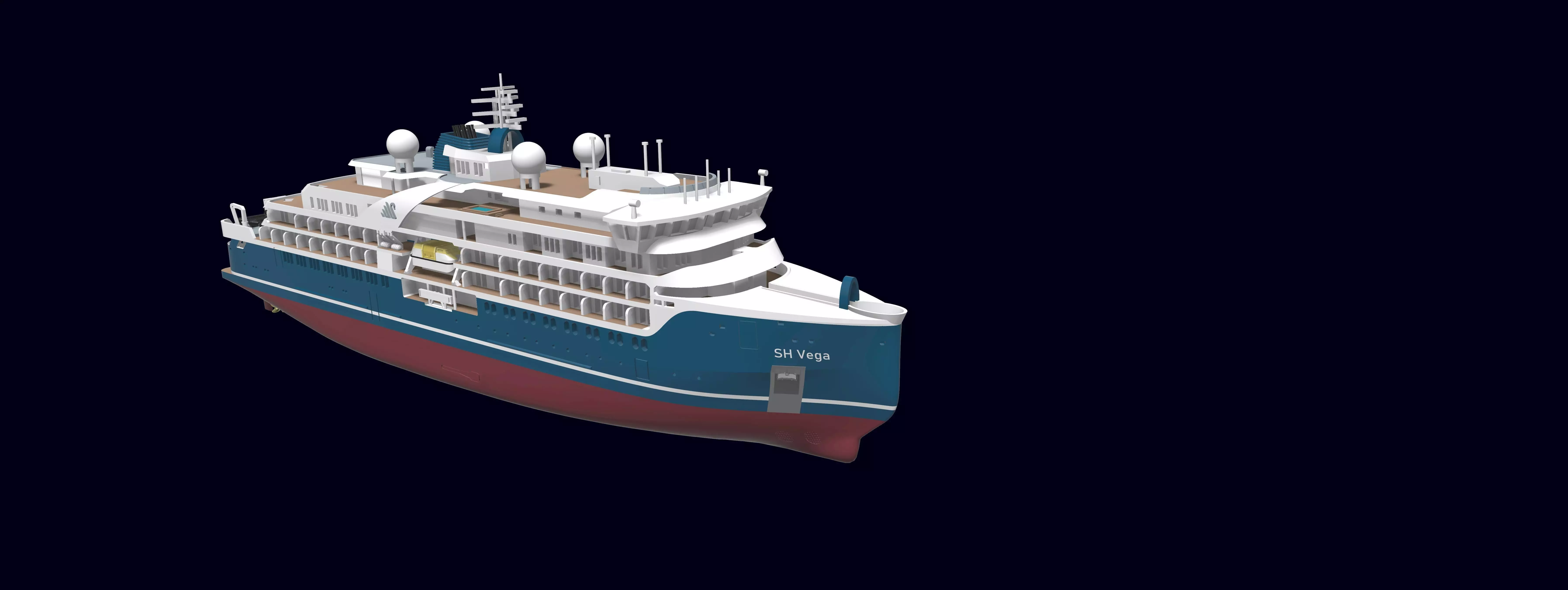 SH MINERVA or VEGA Swan Hellenic exploration cruise ship 3D print model_4