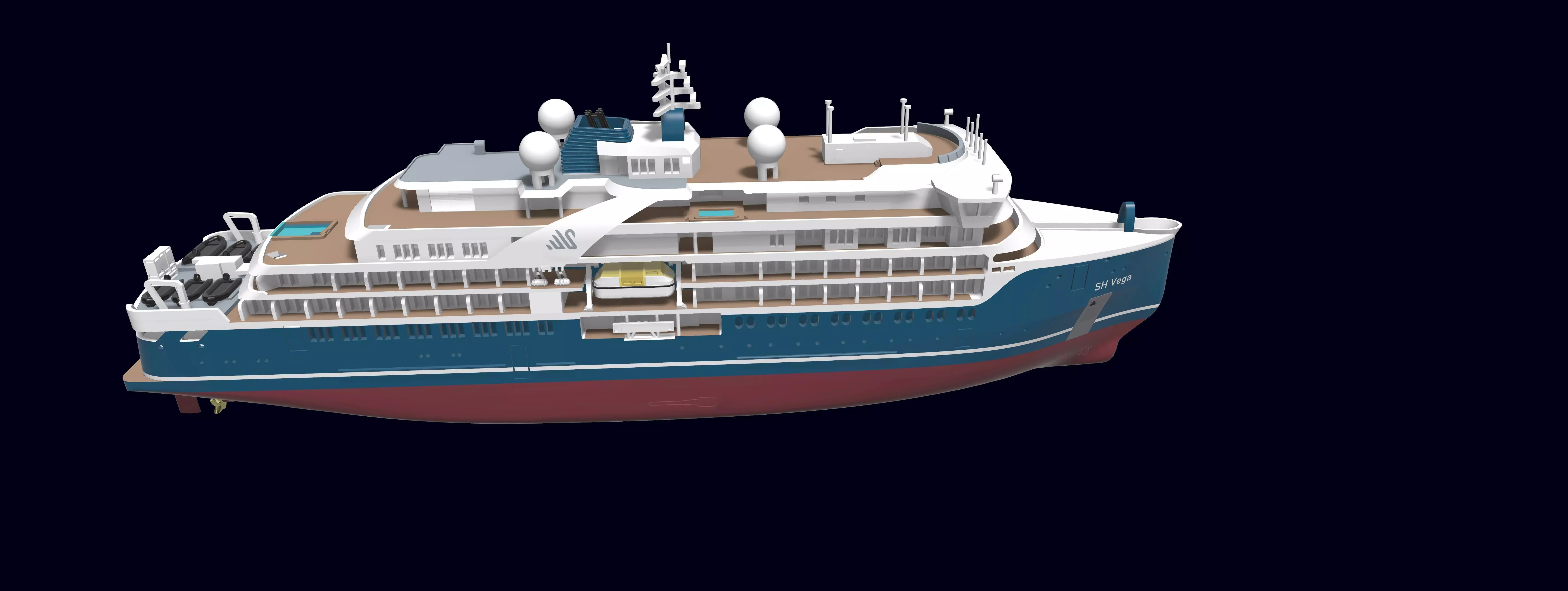 SH MINERVA or VEGA Swan Hellenic exploration cruise ship 3D print model_5