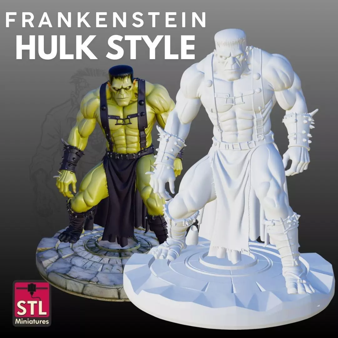 Frankenstein Hulk Style STL Halloween 3D Model 3D print model_1