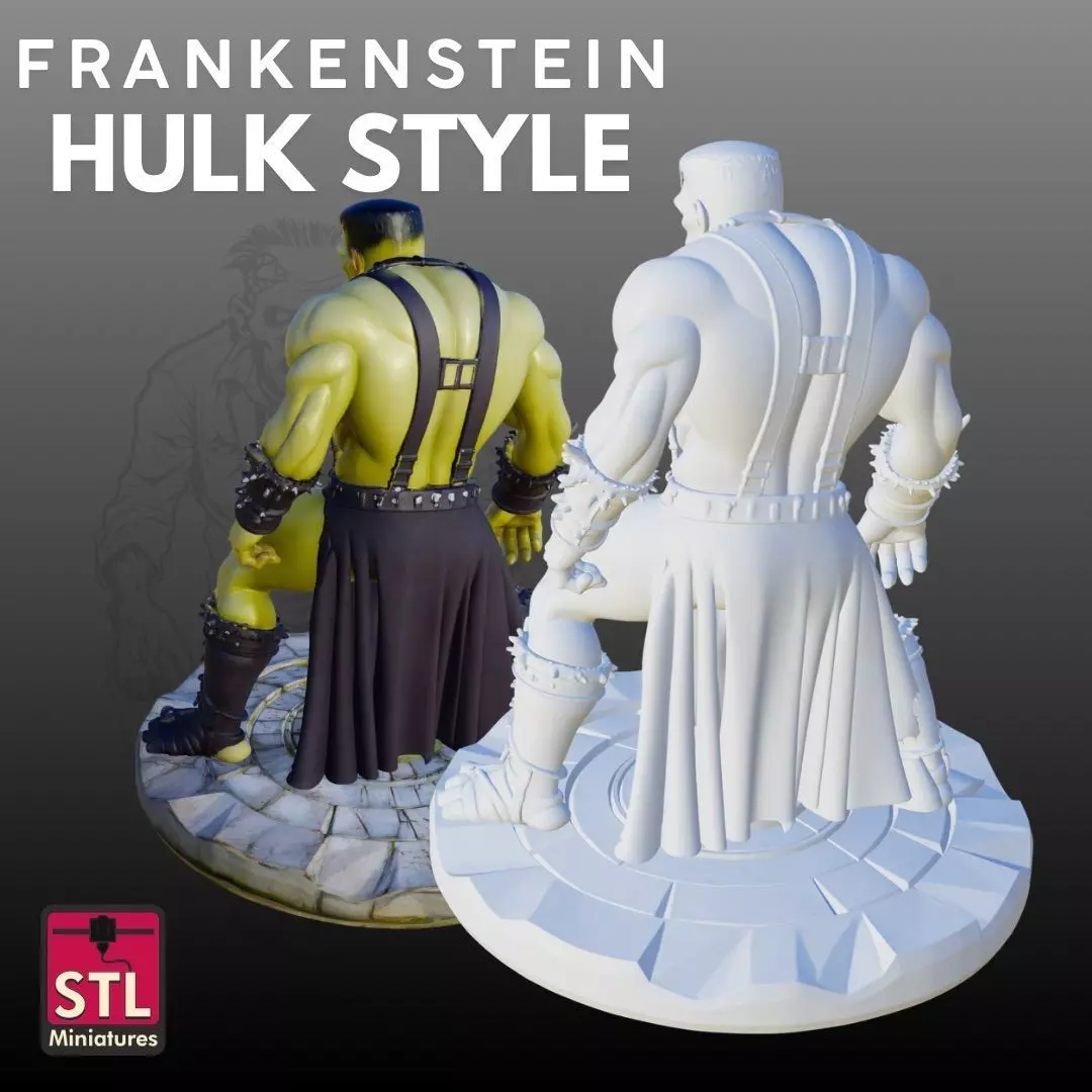 Frankenstein Hulk Style STL Halloween 3D Model 3D print model_2