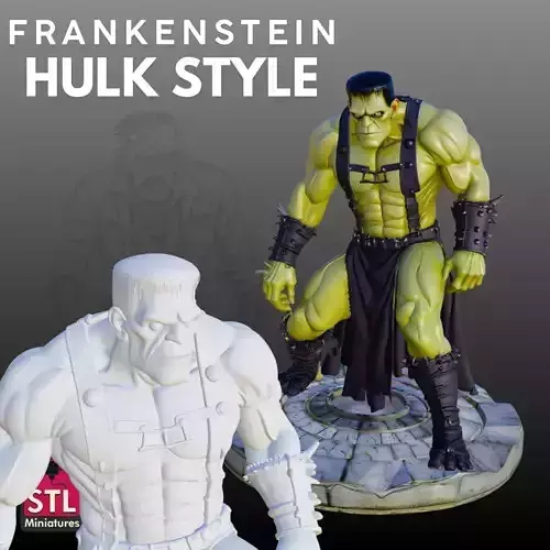 Frankenstein Hulk Style STL Halloween 3D Model